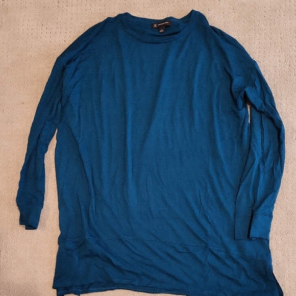 INC International Concepts Blue Long Sleeve Tee - Picture 1 of 3